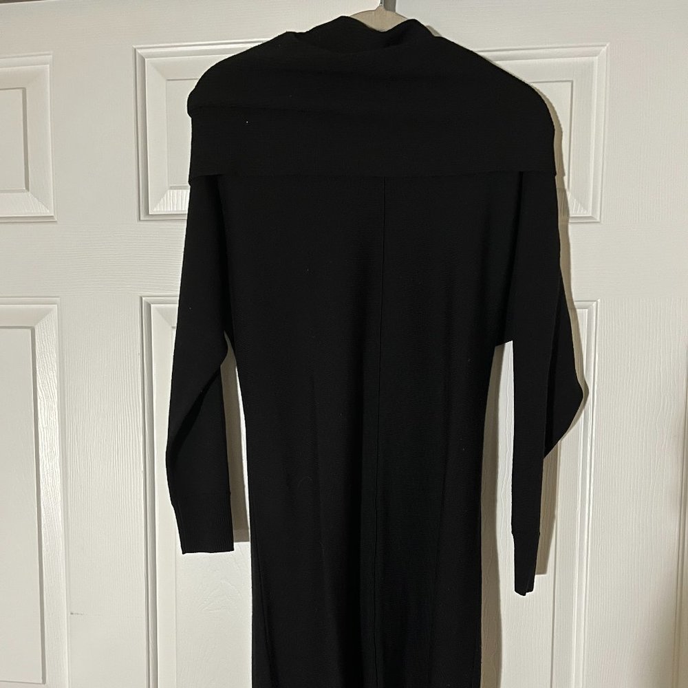 Off-Shoulder Black Sweater Dress